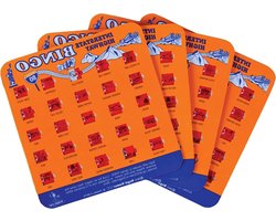 Auto Bingo Spel - Reisspel Kaarten - Roadtrip Vermaak - Schuifvenster Bediening - 4 Kaarten - Oranje