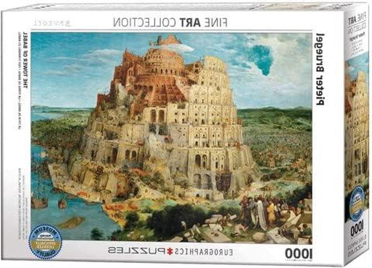 Legpuzzel Toren van Babel - Puzzel 1000 stukjes - Ontspanning thuis - Gedetailleerd kunstwerk - 68x48 cm - Meerdere kleuren