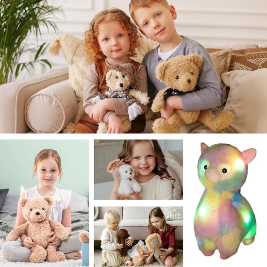 Alpaca Knuffeldier - Pluche Troostspeelgoed - Kalmerend Licht - Zacht Pluche Materiaal - 35 cm - Wit — afbeelding 4