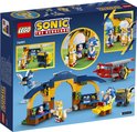 Achterkant van de LEGO Sonic 76991 doos met details van de speelfuncties en personages.