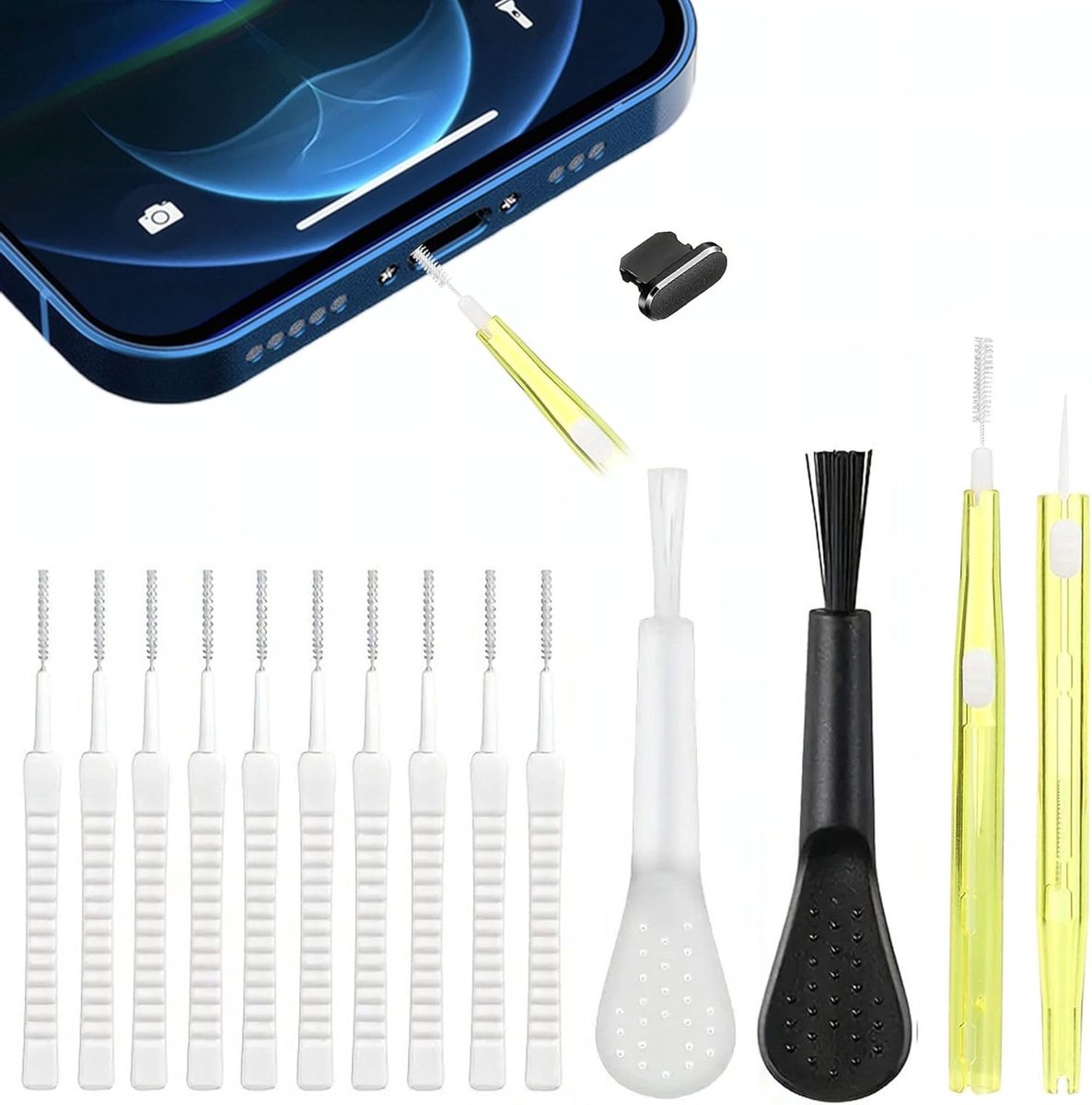 Multifunctionele schoonmaakset van 15 stuks voor elektronica, geschikt voor smartphones en tablets, ideaal voor grondige reiniging