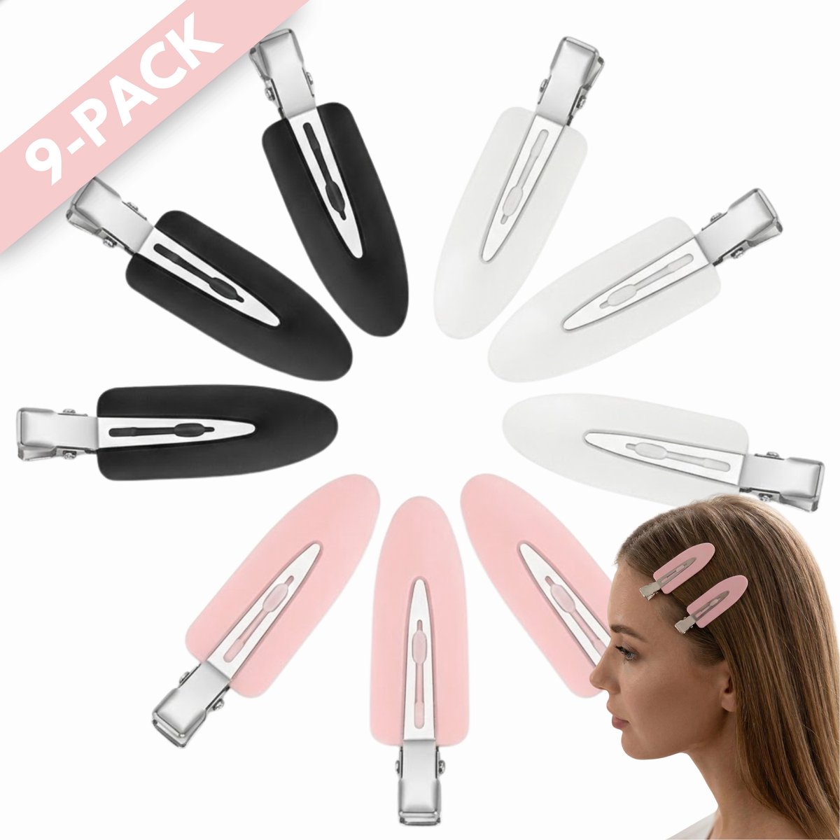 Boncy® Haarspeld 9-Pack - Haarklem Haarclip Dames - Haarspelden & Clips - Haar Accessoires Vrouwen Dames Meisje - Haarklemmen - Haarspeldjes 3 Kleuren