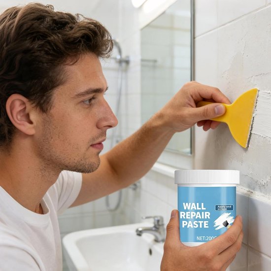 Gipsplaat reparatieset - Muur reparatie - Wanden herstellen - Waterdichte beschermlaag - 220 gram - Wit van Merkloos — afbeelding 4