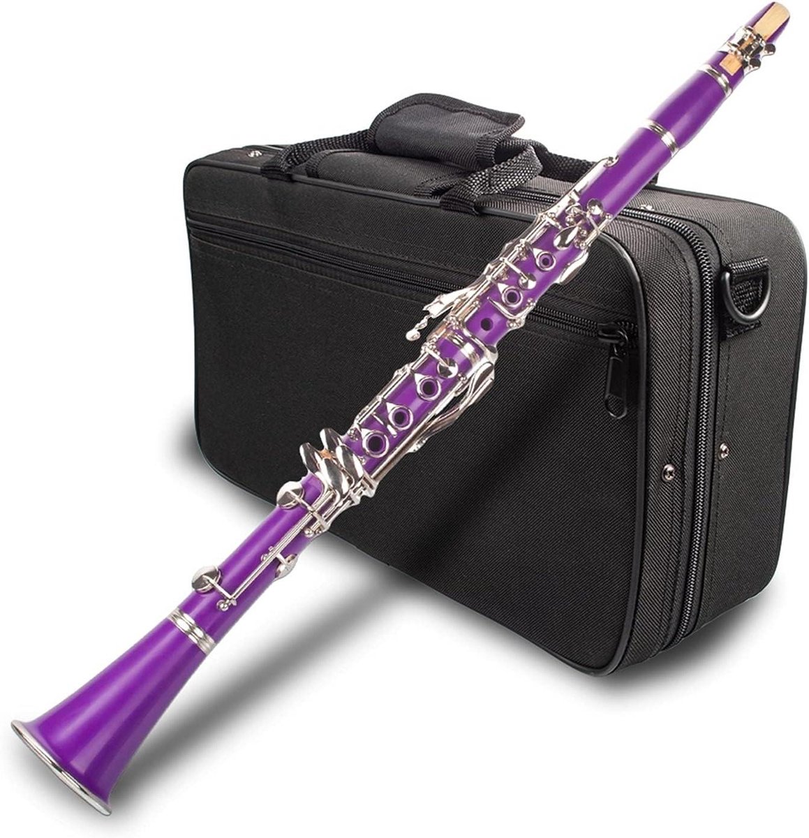 Beginnersklarinet ABS - Houtblazer Muziekinstrument - Muziek Maken - 17 Sleutels - 67 cm - Paars
