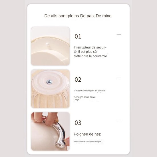 Mini Keukenmachine - Elektrische Hakker - Voedsel Bereiden - Draadloos Gemak - 350ml - Beige van MINI — afbeelding 2