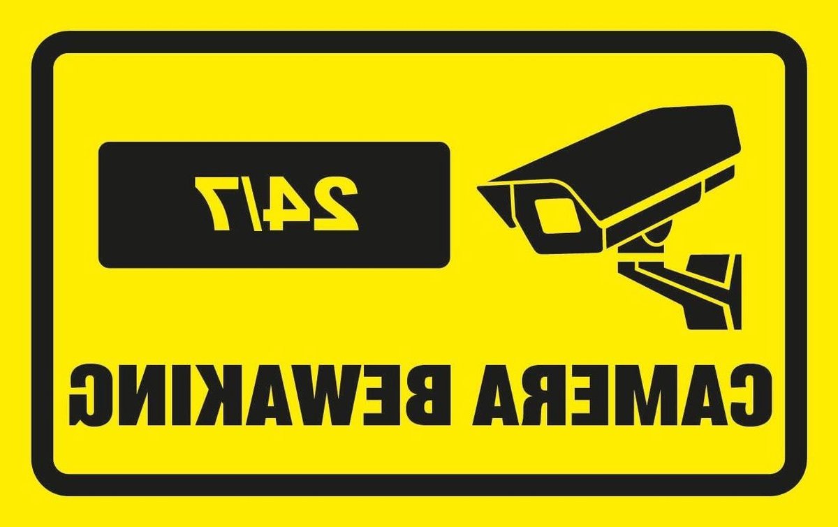 Bewaking Stickers - Cameratoezicht Waarschuwing - Beveiliging Vergroten - Duurzaam Vinyl Materiaal - 30 x 18 cm - Gele achtergrond