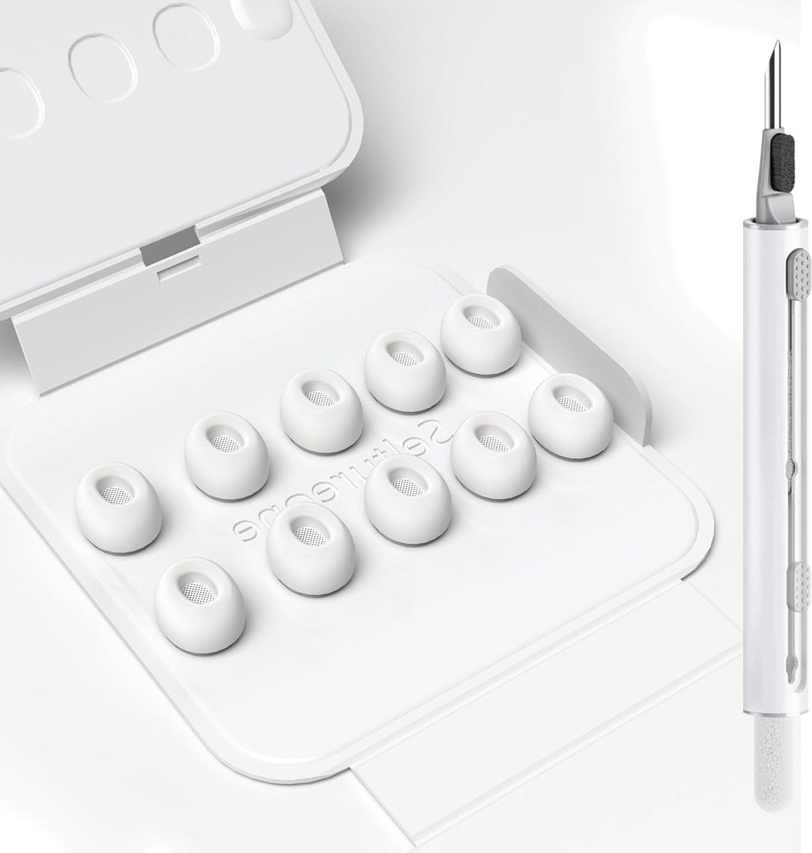 Vervangende Oordopjes - Siliconen Tips - Comfortabel Luisteren - 5 Maten Set - 5 Paren - Wit