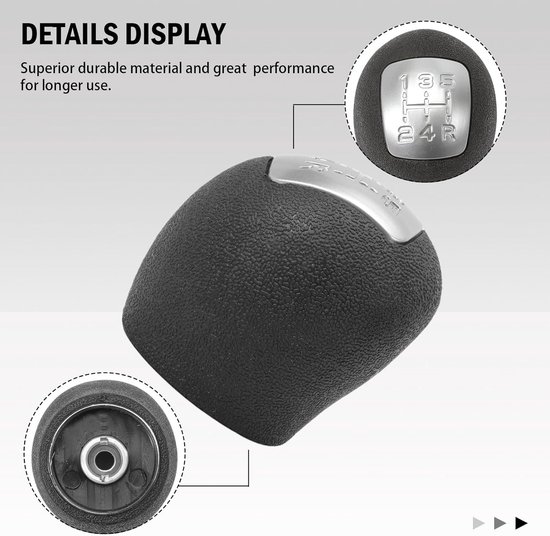 Versnellingspook 5 versnellingen - Schakelknop auto - Soepel schakelen - Ergonomisch ontwerp - 1 stuk - Zwart — afbeelding 4