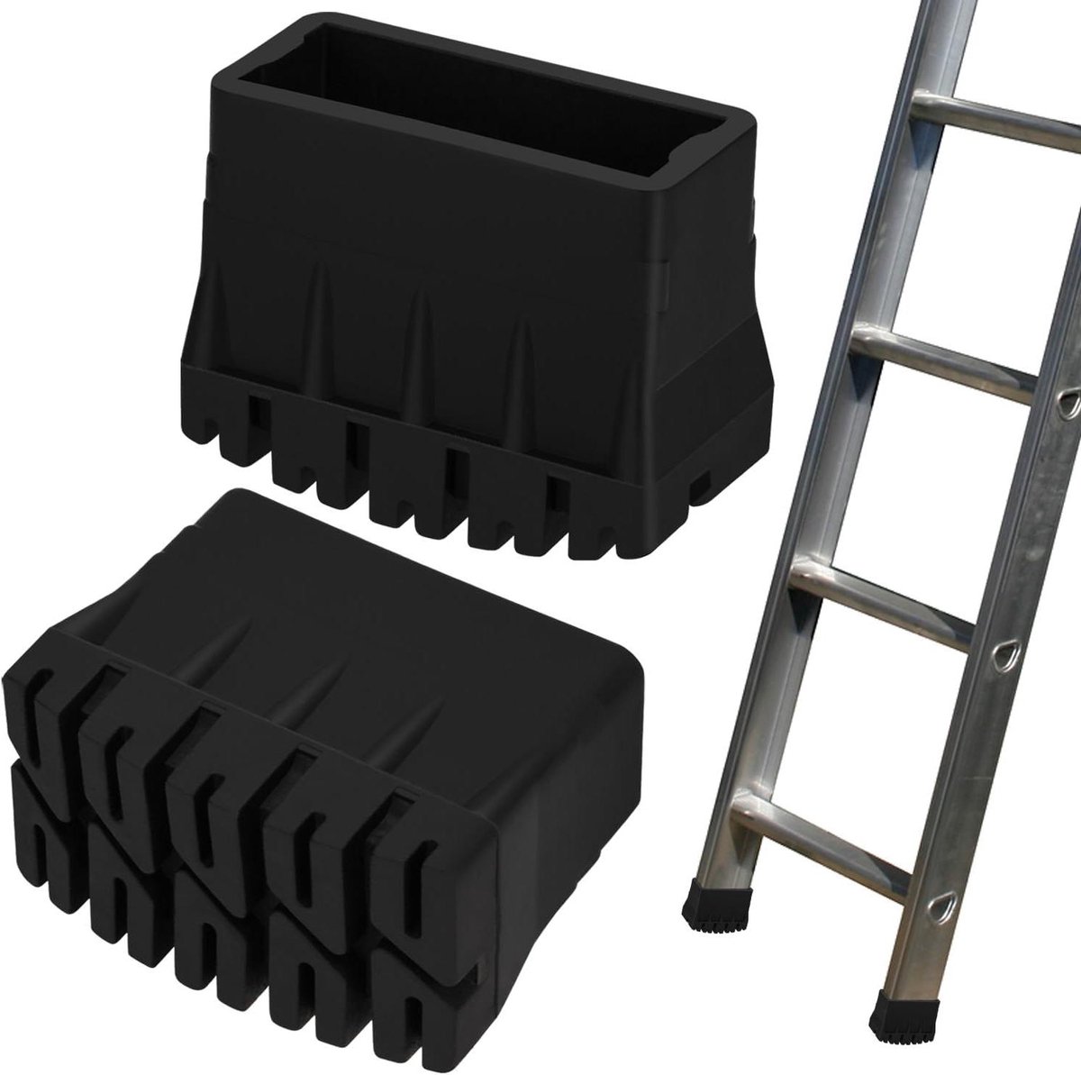 Ladder Voetdoppen - Rubberen Poten - Vloer Beschermen - Hoge Temperatuur Bestendig - 25 x 60 mm - Zwart