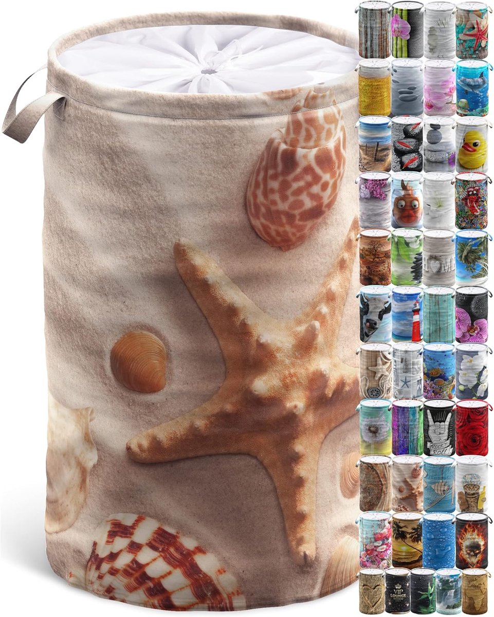 Wasmand met deksel Waskorf opberger Kleding sorteren Opvouwbaar met handgrepen 60 liter