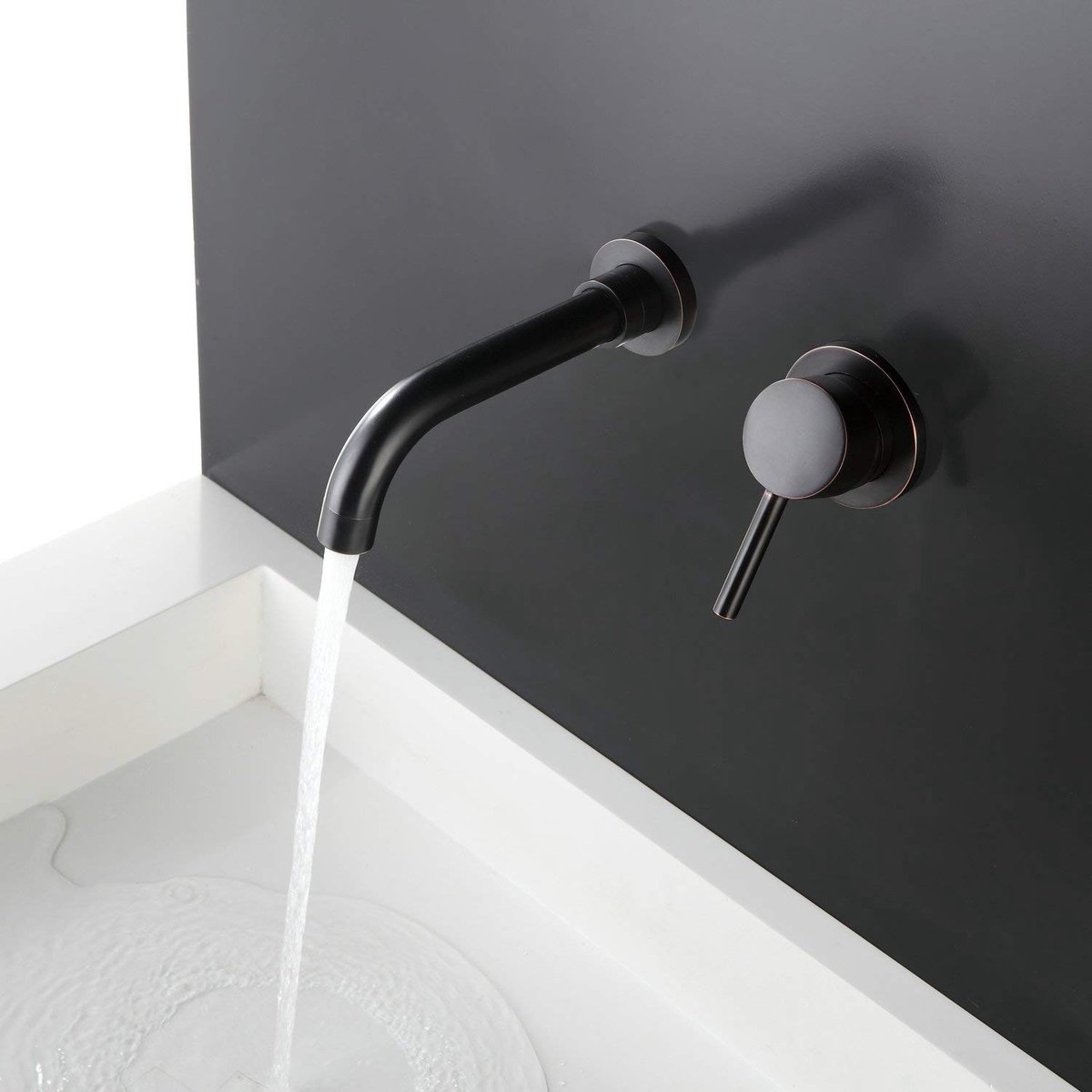 Dailygoods- Eengreepsmengkraan Modern Design - Badkamermengkraan - Zwart - Keramisch Ventiel - Messing - Lange Levensduur