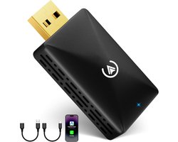 Draadloze Auto Adapter - Carplay Android - Muziek Streamen - 2-in-1 Converter - Mini Formaat - Zwart