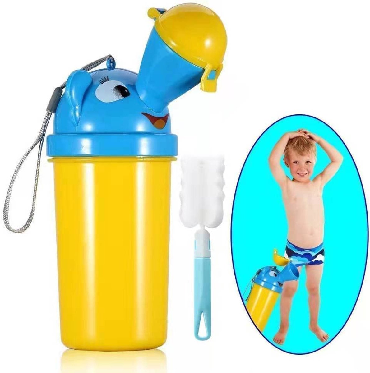 Draagbare Pot - Noodtoilet Kind - Zindelijkheidstraining - Lichtgewicht Lekvrij - 500 ml - Geel