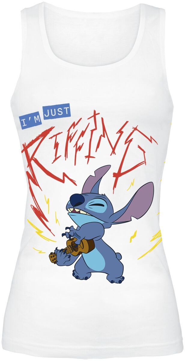 Lilo & Stitch Riffing Dames Top - wit - L