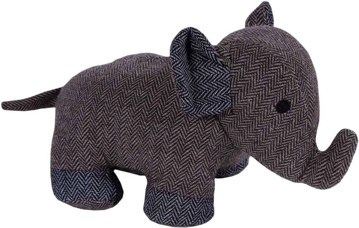 Deurstopper Dier - Stoffen Stopper - Tocht Blokkeren - Zachte Vulling - 20 cm Hoog - Bruine Olifant