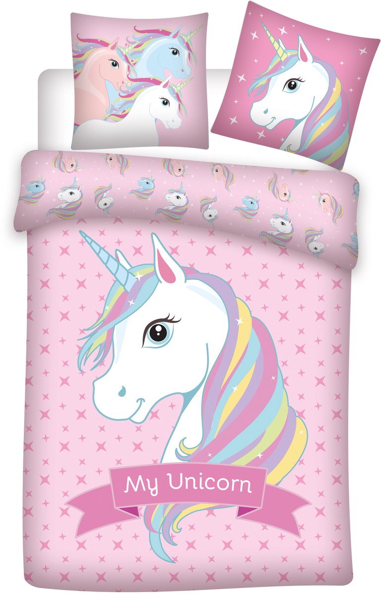 Unicorn Dekbedovertrek - Eenpersoons - 140 x 200 cm - Polyester
