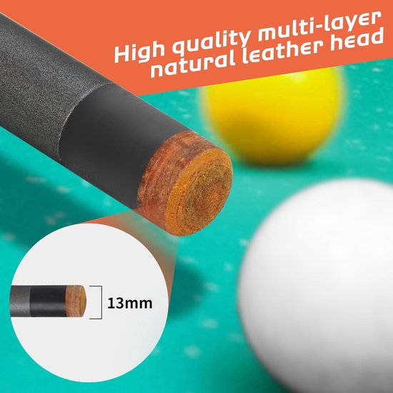 Professionele Carbon Biljartkeuen 58 Inch voor Snooker en Pool van Merkloos — afbeelding 3