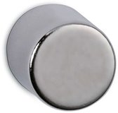 MAUL Magneet rond 4 stuks 4 kg staal metaal Neodymium magnetisch Ø 1 x 1 cm zilver