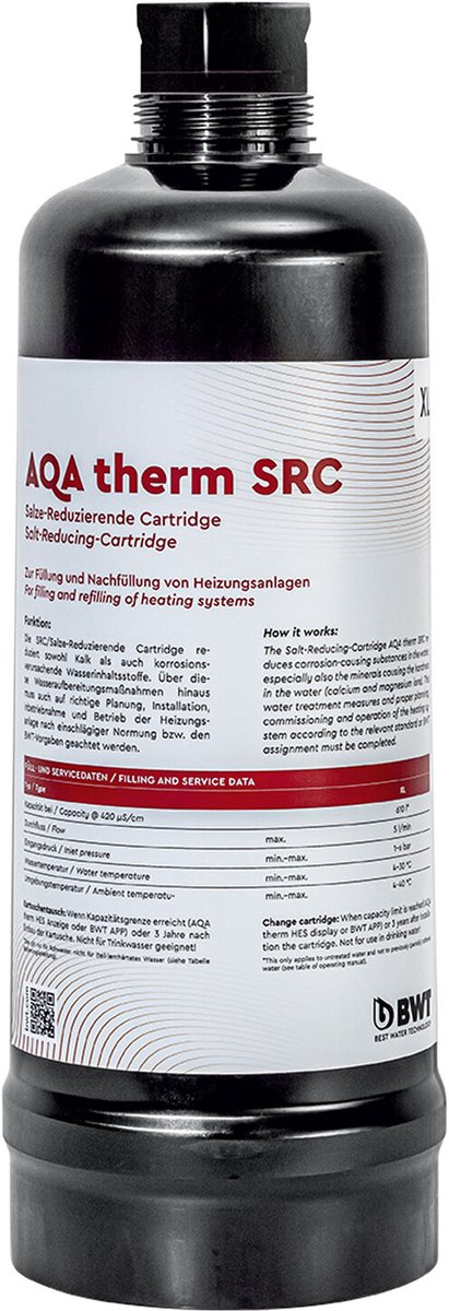 BWT AQA therm SRC XL, patroon - zoutreducerend, capaciteit ca. 610 l bij 420myS/cm, 125639422