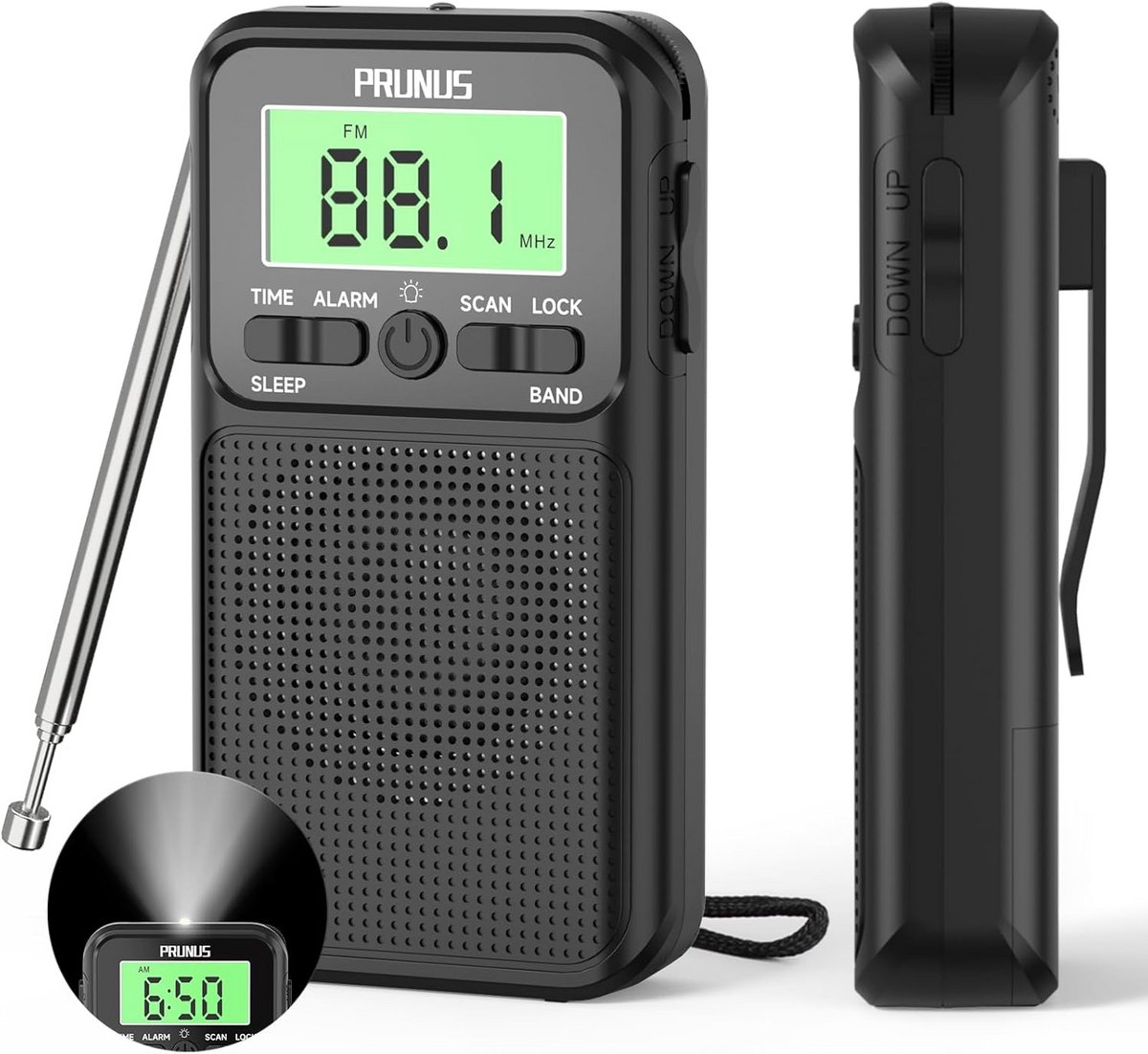 Draagbare Radio - Zakradio FM AM - Kamperen Reizen - Batterij Aangedreven - Compact Formaat - Zwart