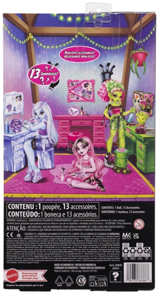 Monster High Self-Scare Secrets - Venus McFlytrap modepop met 13 realistische accessoires van Monster High — afbeelding 4