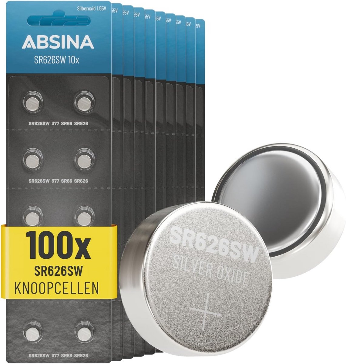 Horlogebatterijen - Knoopcellen - Apparaten Voeden - Zilveroxide Technologie - 10 Stuks - Zilver