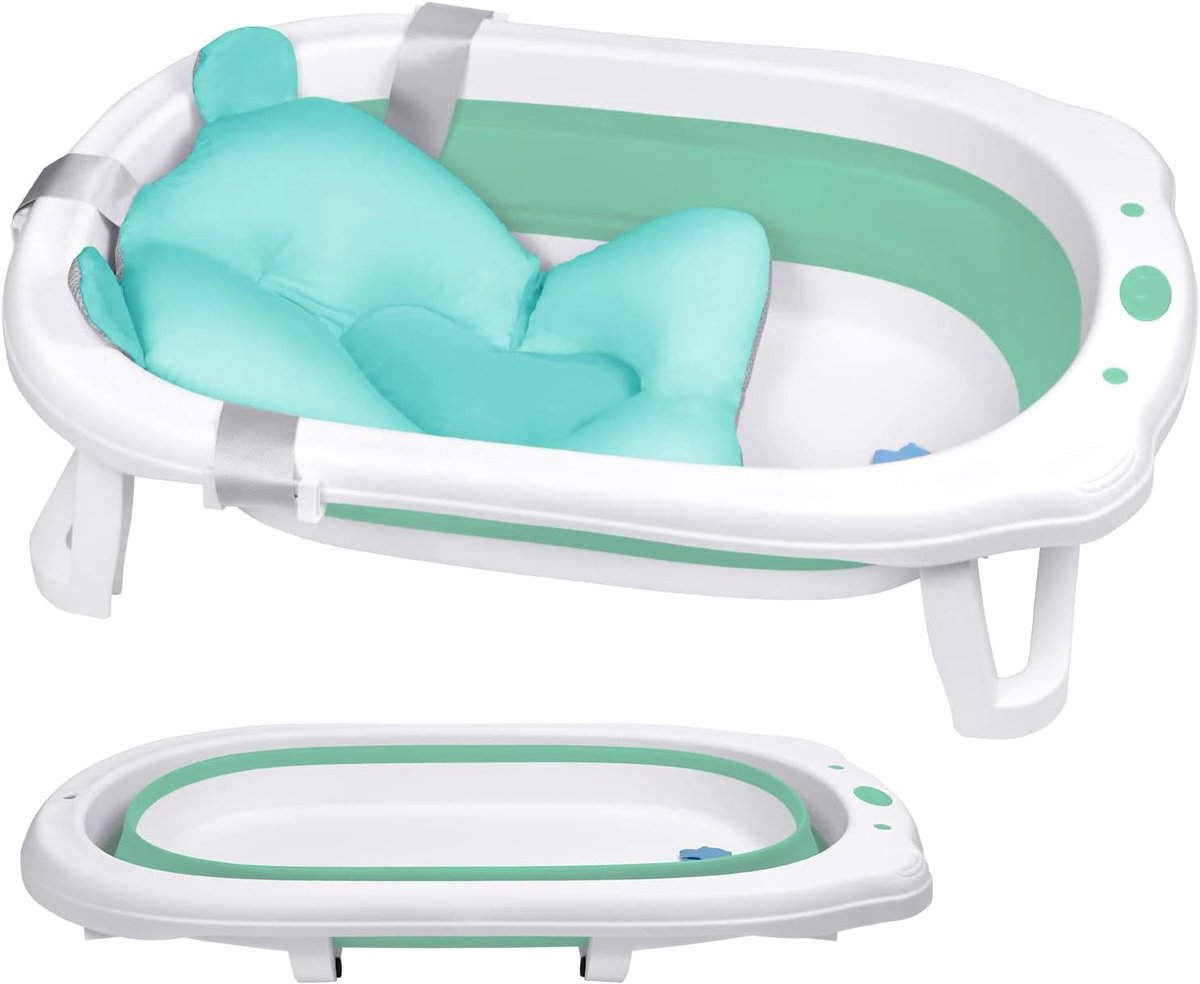 Opvouwbaar Babybad - Kinderbadje Baby - Veilig Wassen - Ruimtebesparend Ontwerp - 82x50cm - Groen