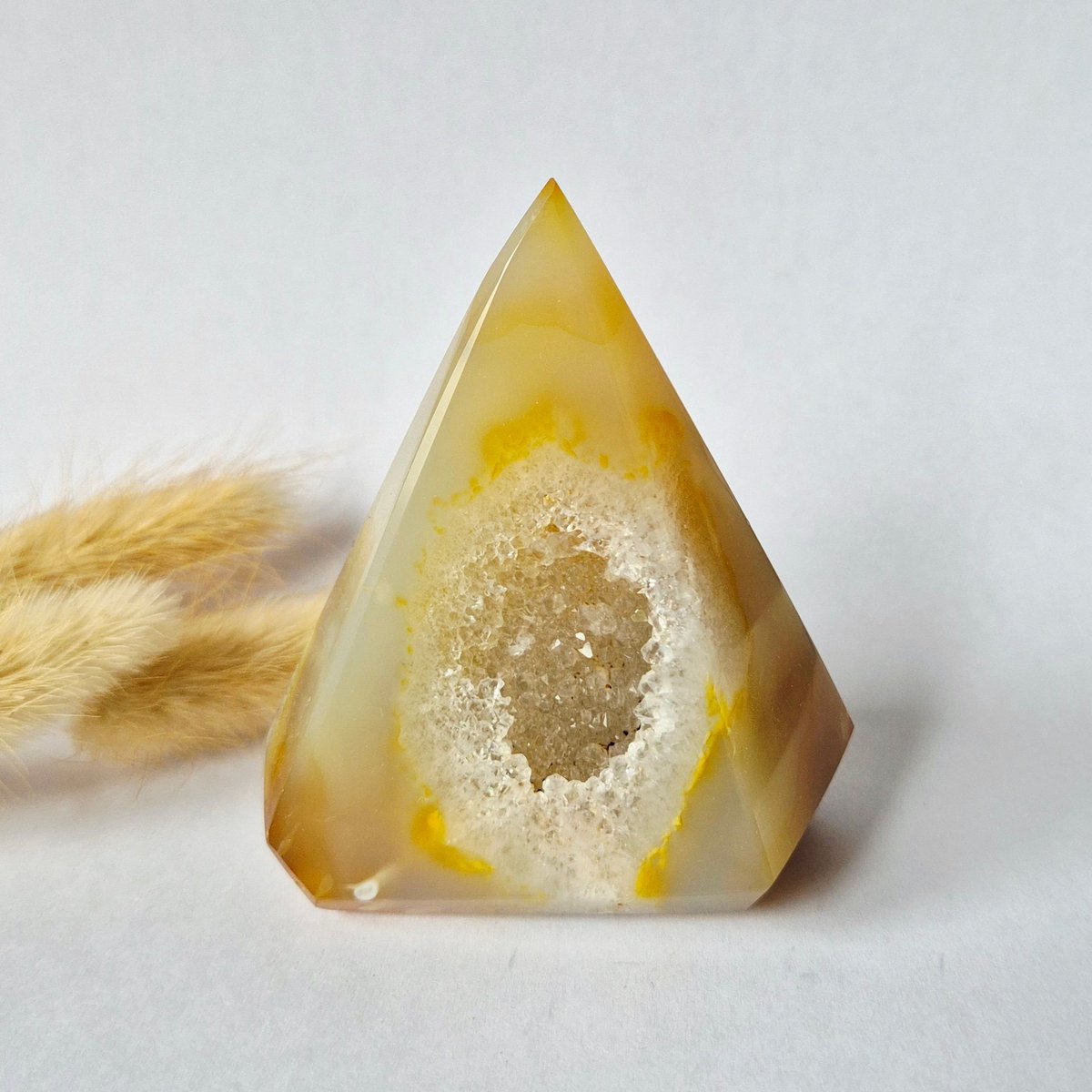 Druzy Grijze Agaat Diamant Staande Edelsteen Kristal - #44 211g