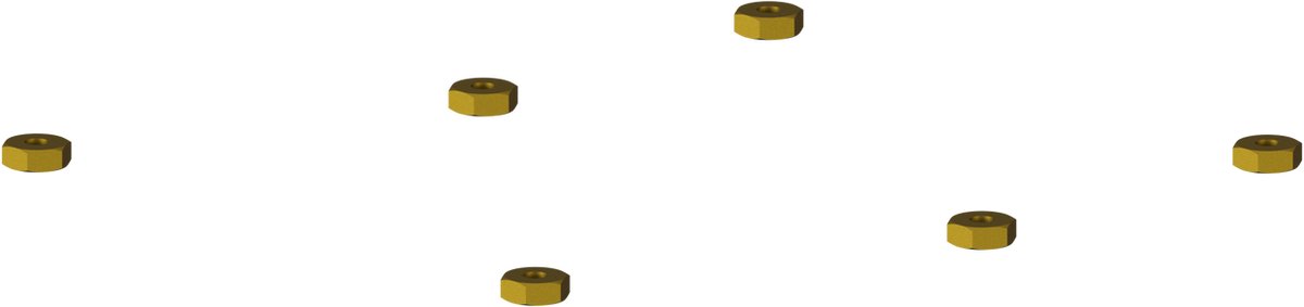 KESSEL-zeskantmoer Set - 6 stuks, M8, SW 17, 680132