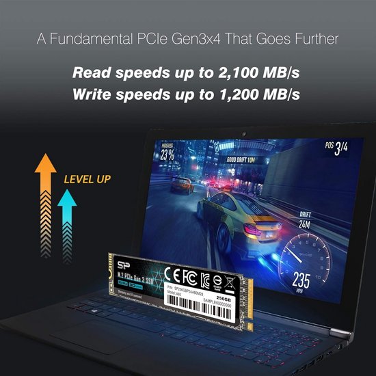 Interne SSD - Opslag Schijf - Systeem Upgrade - NVMe Interface - 256 GB - Zwart — afbeelding 5