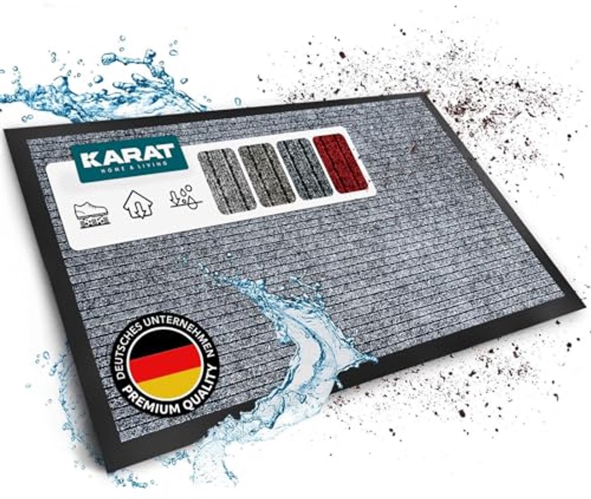 Voordeurmat - Vuilvangmat - Houdt Huis Schoon - Antislip Onderkant - 90 x 120 cm - Antraci