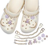 12 Stuks Schoenaccessoires - Geschikt Voor Crocs Charms - Afneembare Schoenversieringen - Schoen Pins - Charms - Accessoires- DIY Schoen Decoraties - Schoenaccessoires - Paars