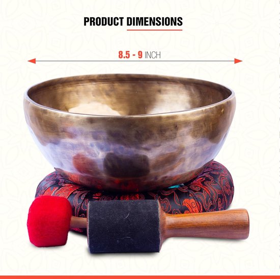 Grote Klankschaal Set - 9 Inch Master Healing voor Sound Bath en Chakra Meditatie van Merkloos — afbeelding 4