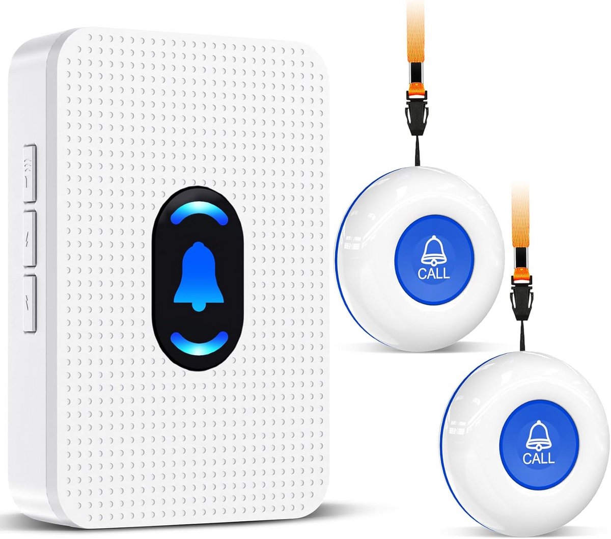 Noodoproep Systeem - Alarm Knoppen - Hulp Inschakelen - Draadloze Overdracht - 150 Meter Bereik - Wit