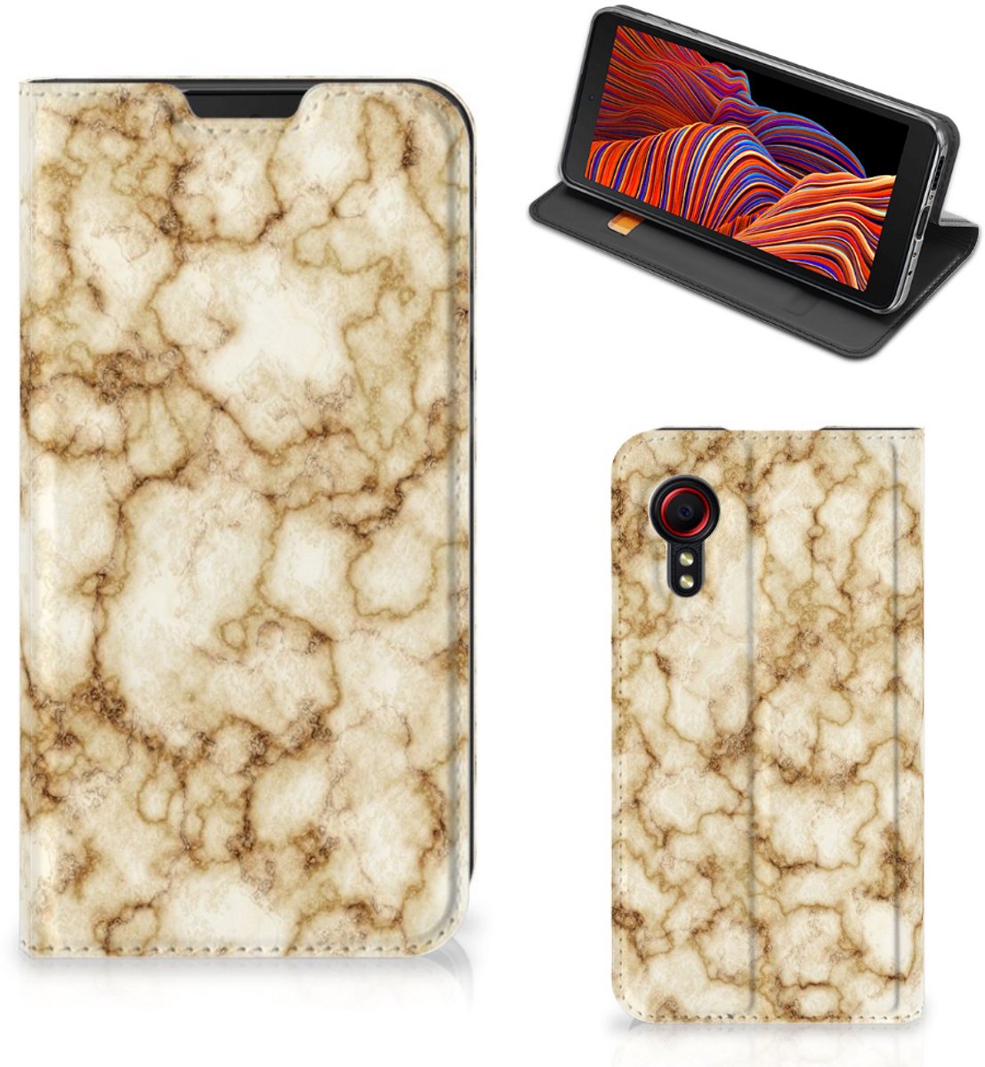 Samsung Galaxy Xcover 5 Standcase Marmer Goud