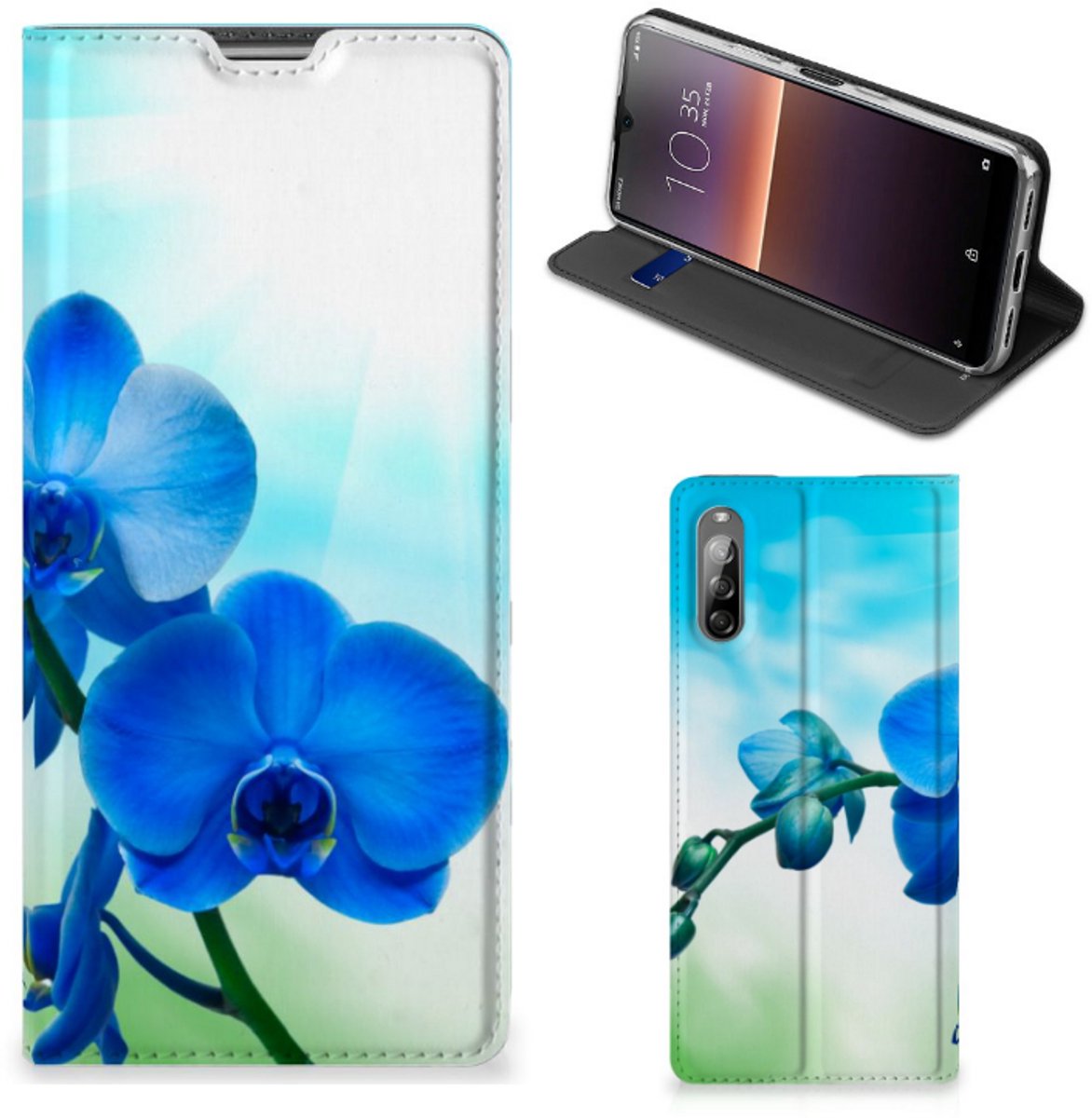 Sony Xperia L4 Smart Cover Orchidee Blauw - Cadeau voor je Moeder