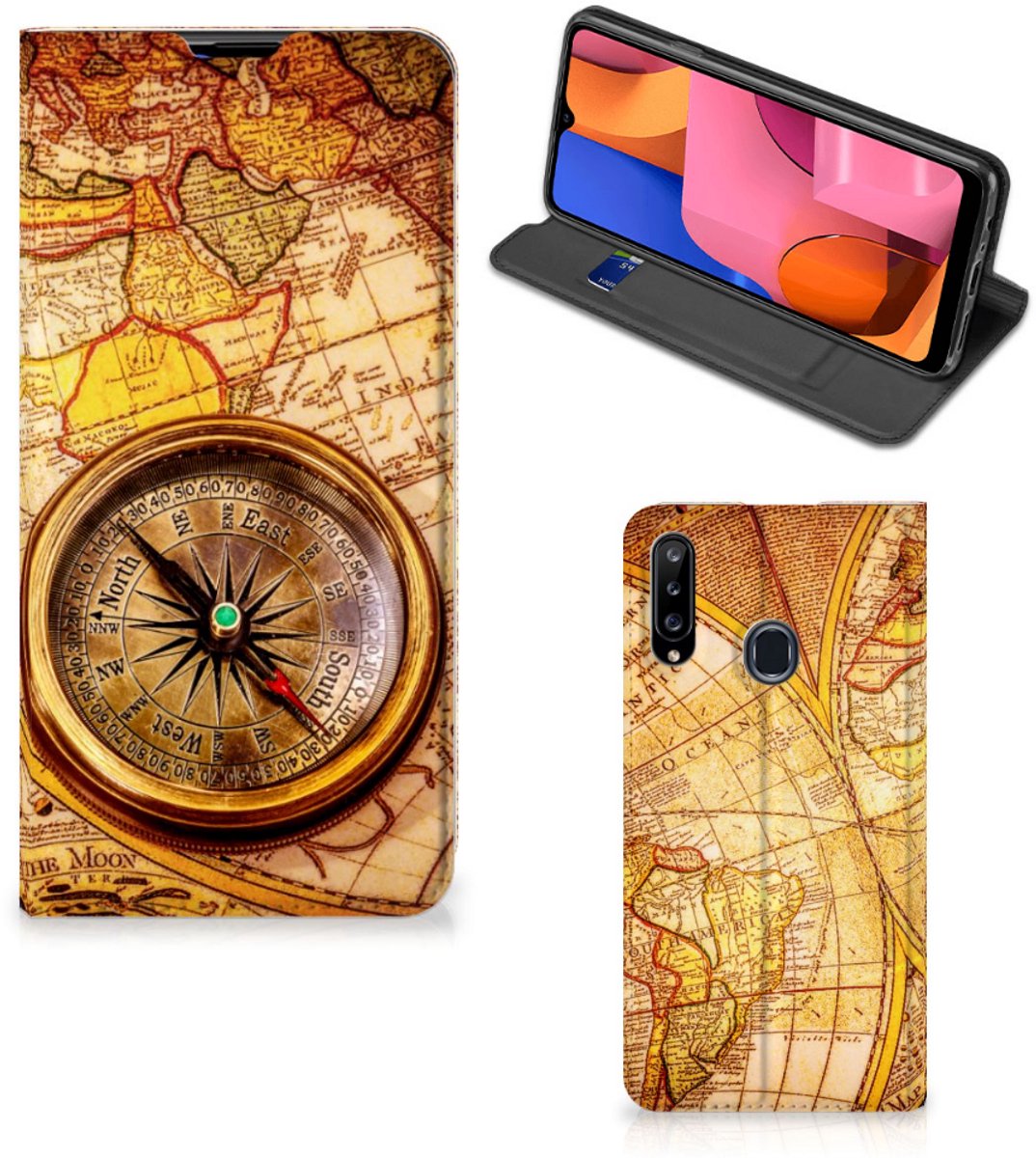 Samsung Galaxy A20s Book Cover Kompas
