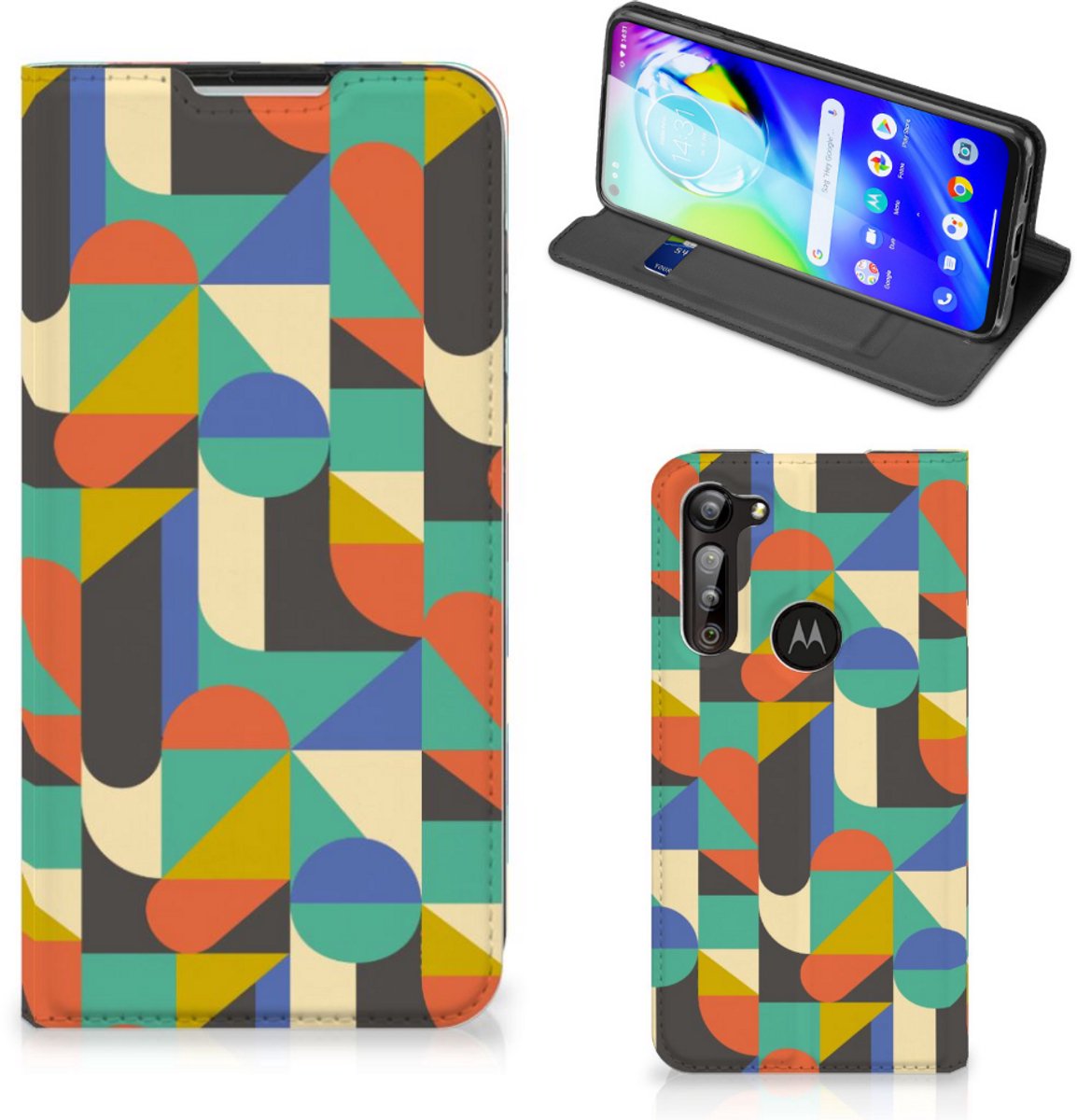 Motorola Moto G8 Power Hoesje met Magneet Funky Retro