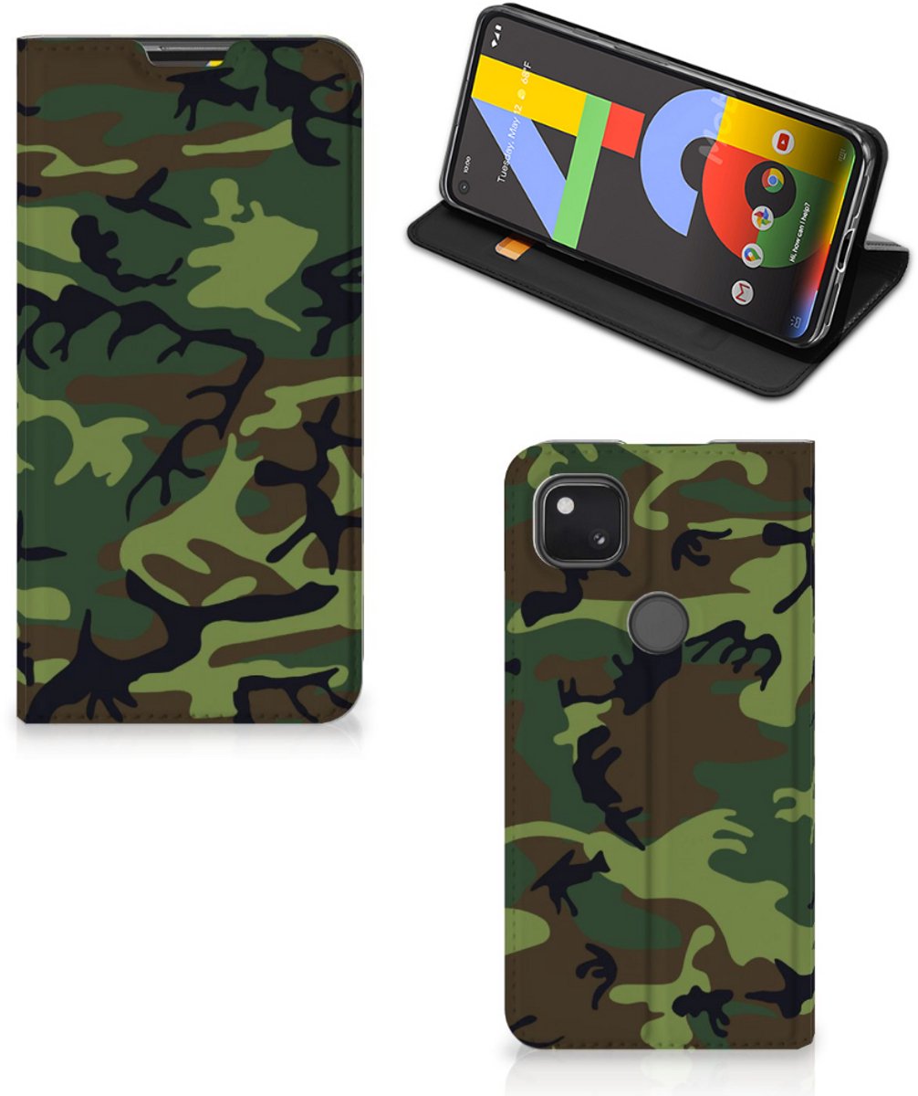 Google Pixel 4a Hoesje met Magneet Army Dark