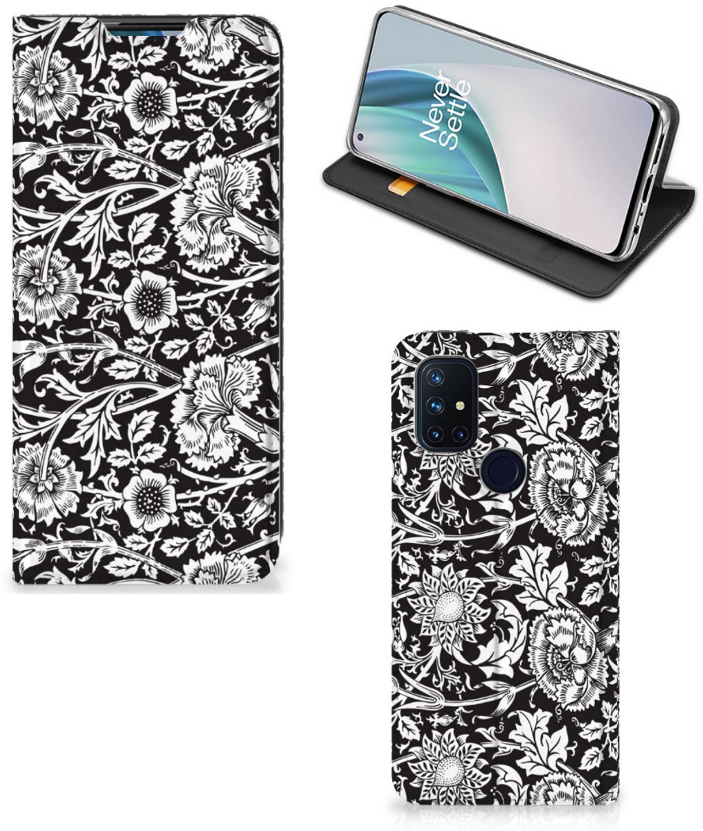 OnePlus Nord N10 5G Smart Cover Black Flowers