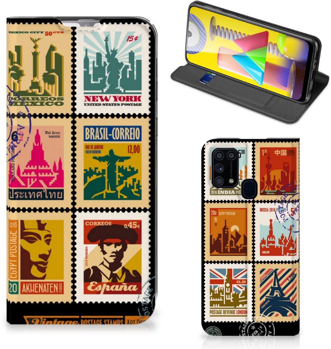 Samsung Galaxy M31 Book Cover Postzegels