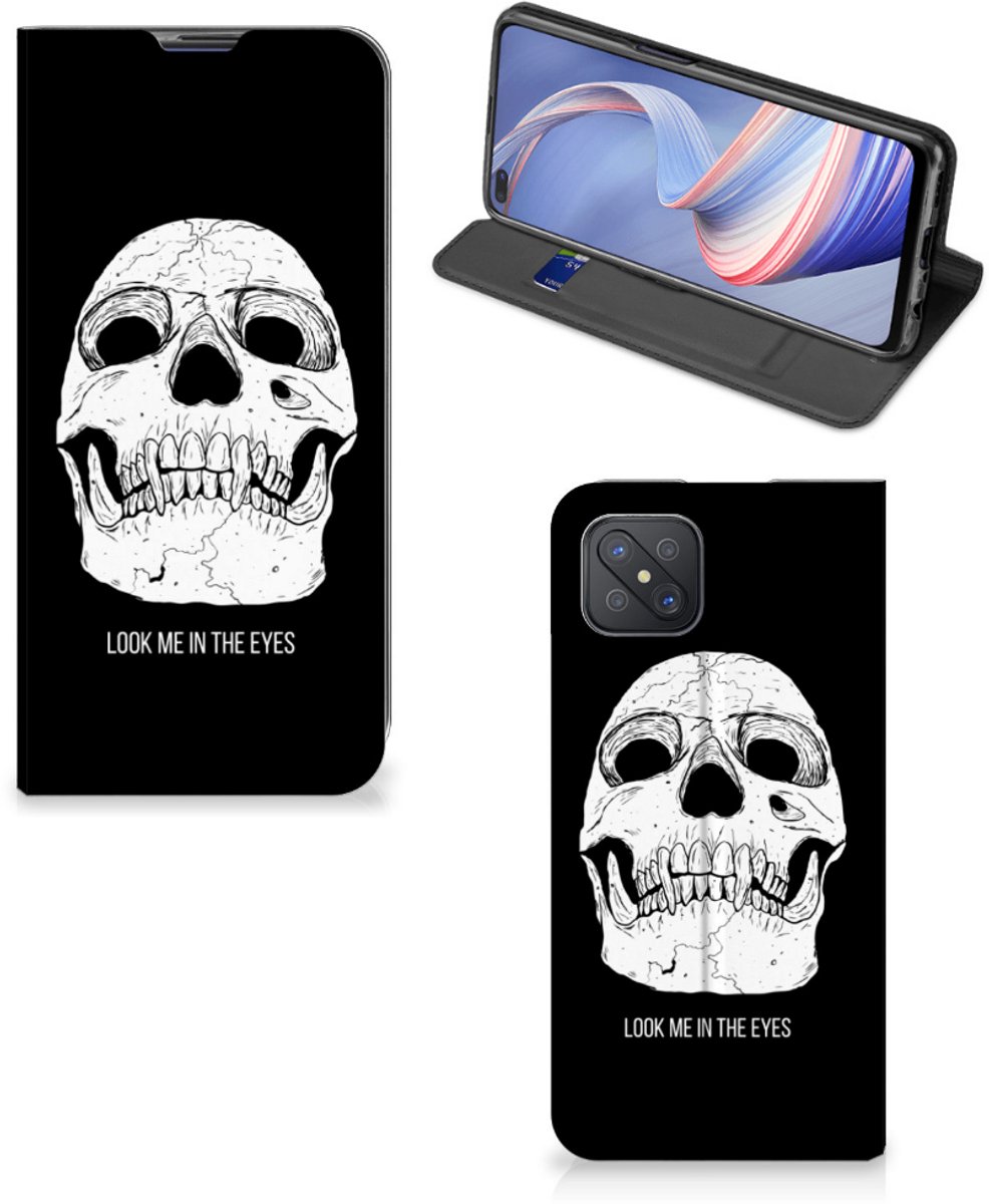 Mobiel BookCase OPPO Reno4 Z 5G Skull Eyes