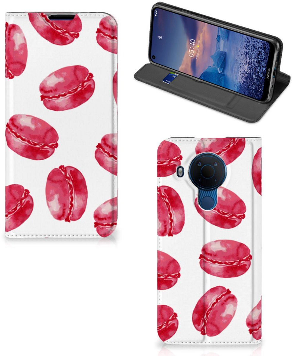 Nokia 5.4 Flip Style Cover Pink Macarons