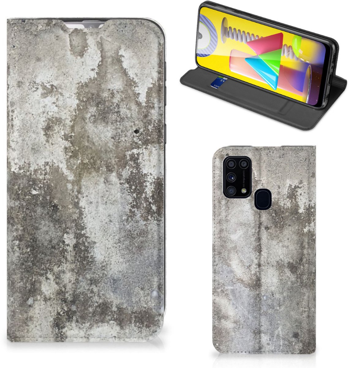 Samsung Galaxy M31 Standcase Beton Print