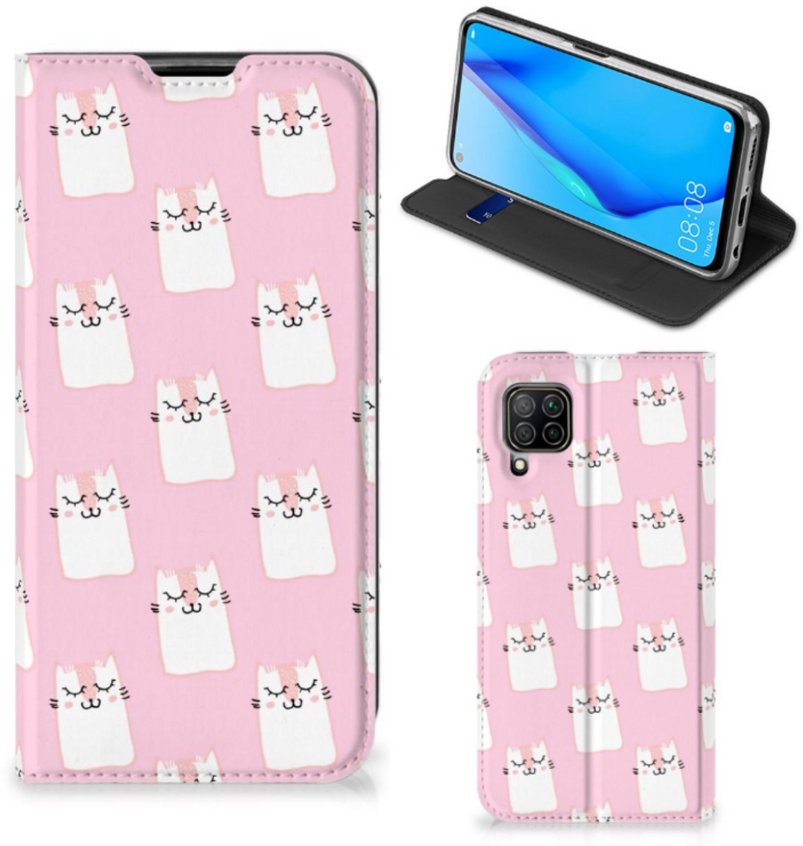 Huawei P40 Lite Hoesje maken Sleeping Cats