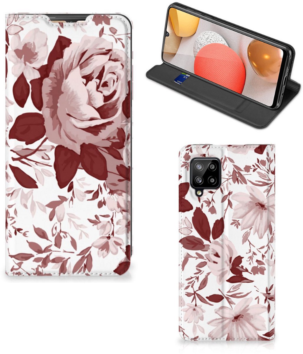 Bookcase Samsung Galaxy A42 Watercolor Flowers