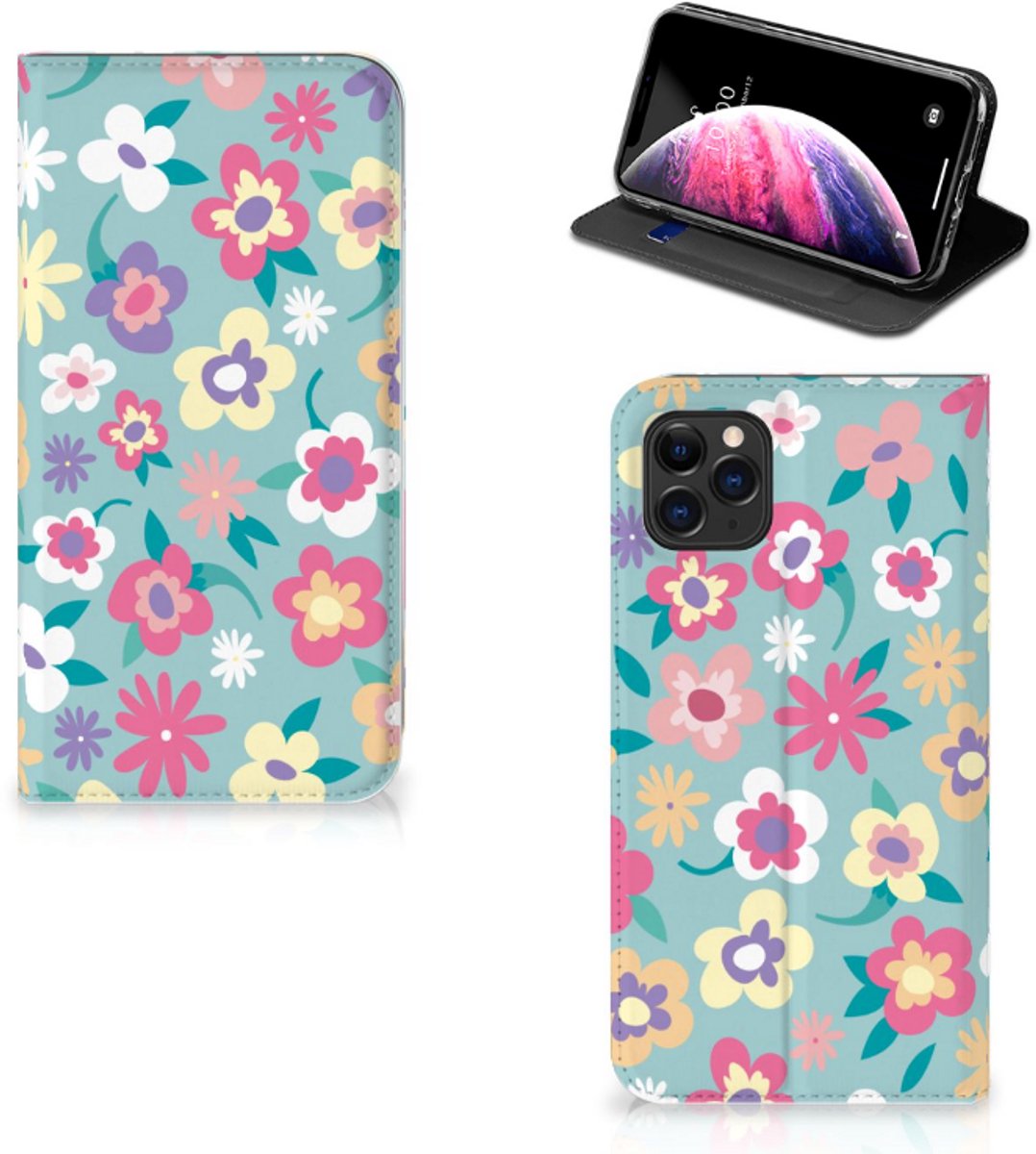 Book Case voor Apple iPhone 11 Pro Max Smart Cover Flower Power