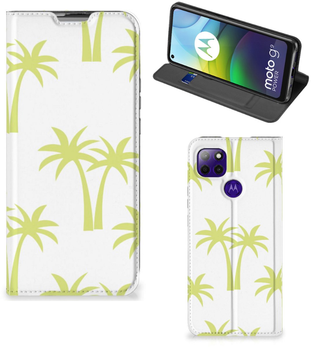 Book Case voor Motorola Moto G9 Power Smart Cover Palmtrees