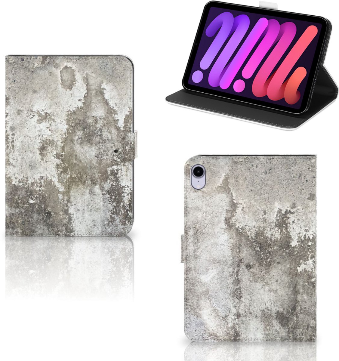 iPad Mini 6 (2021) Leuk Tablet hoesje Beton Print