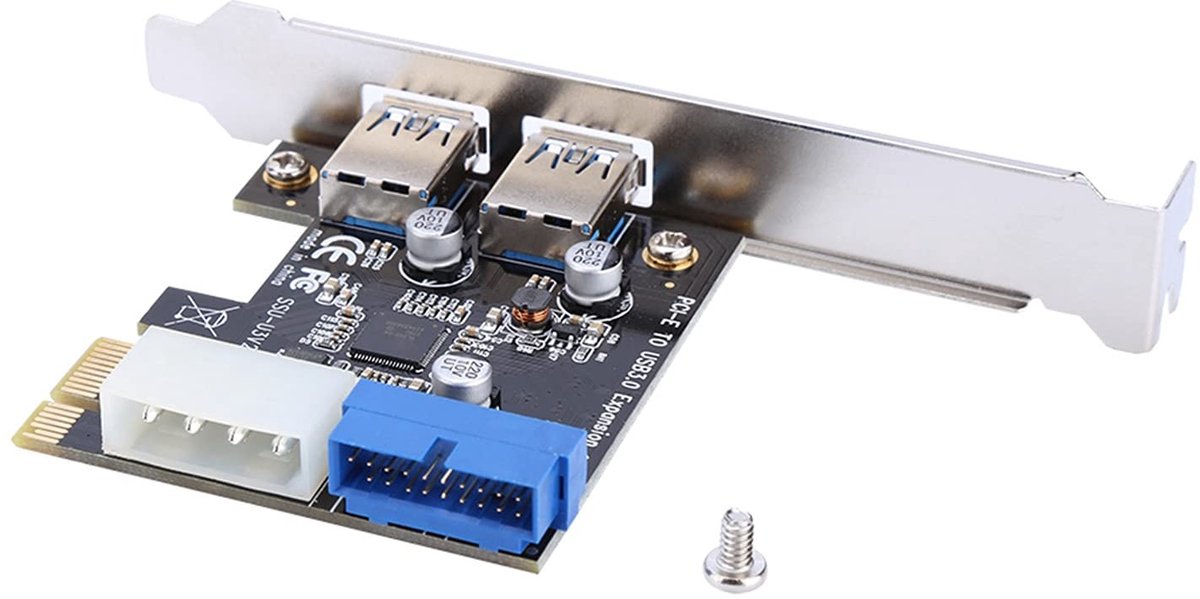 PCI-E naar USB 3.0 Uitbreidingskaart Adapter - 5Gbps, 19 Poorten - Compatibel met Windows